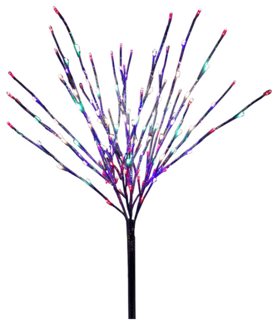Foil Tree Branch Lighted Decor Stake With Multi Colored Leds