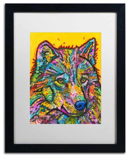 Dean Russo 'Wolf 2' Framed Art, 16x20, Black Frame, White Mat