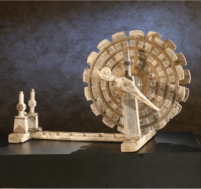 Studio A EB0322 Wooden Charkha Traditional Spinning Wheel
