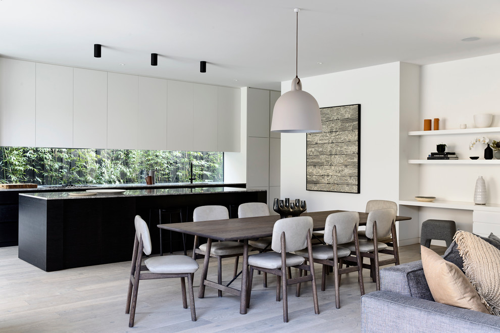 Design ideas for a contemporary dining room in Melbourne.