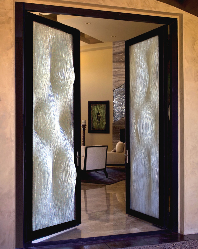 This is an example of a contemporary entryway in Las Vegas.