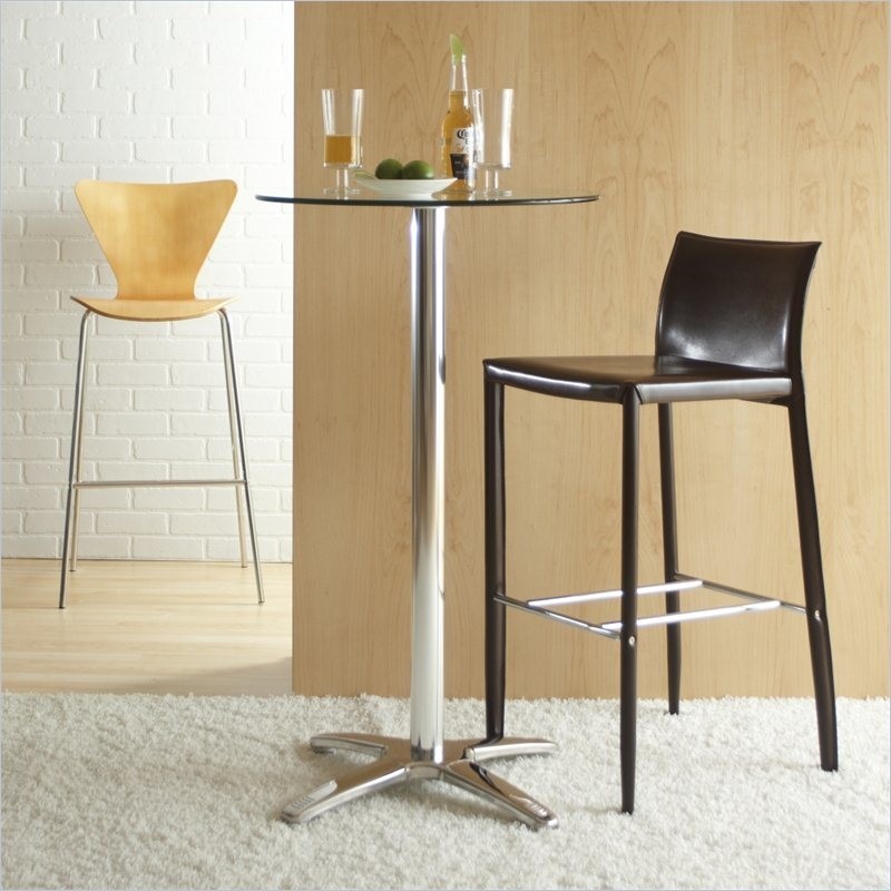 Eurostyle Alana Glass Top Bar Height Table Contemporary Indoor Pub