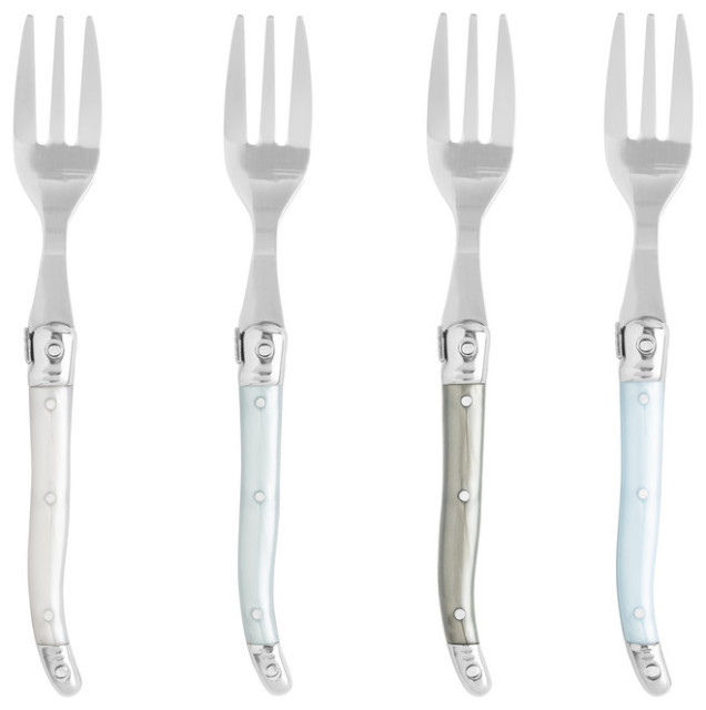 French Home Laguiole Cake Forks, 4Piece Set, Mother of Pearl