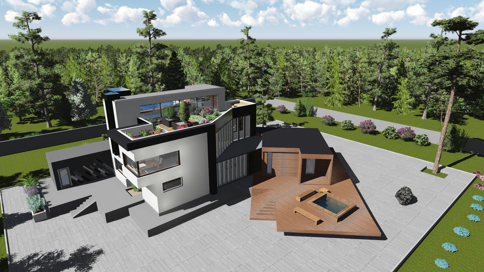 коттедж в современном стиле. Японские мотивы. (scape house)