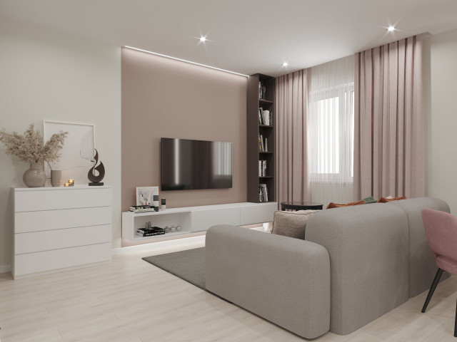 Compact Studio Apartment modern-vardagsrum