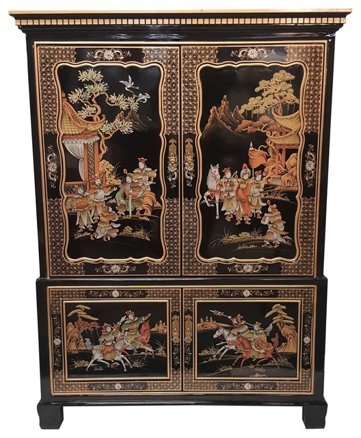 Oriental Entertainment Cabinet With Push In Doors 55
