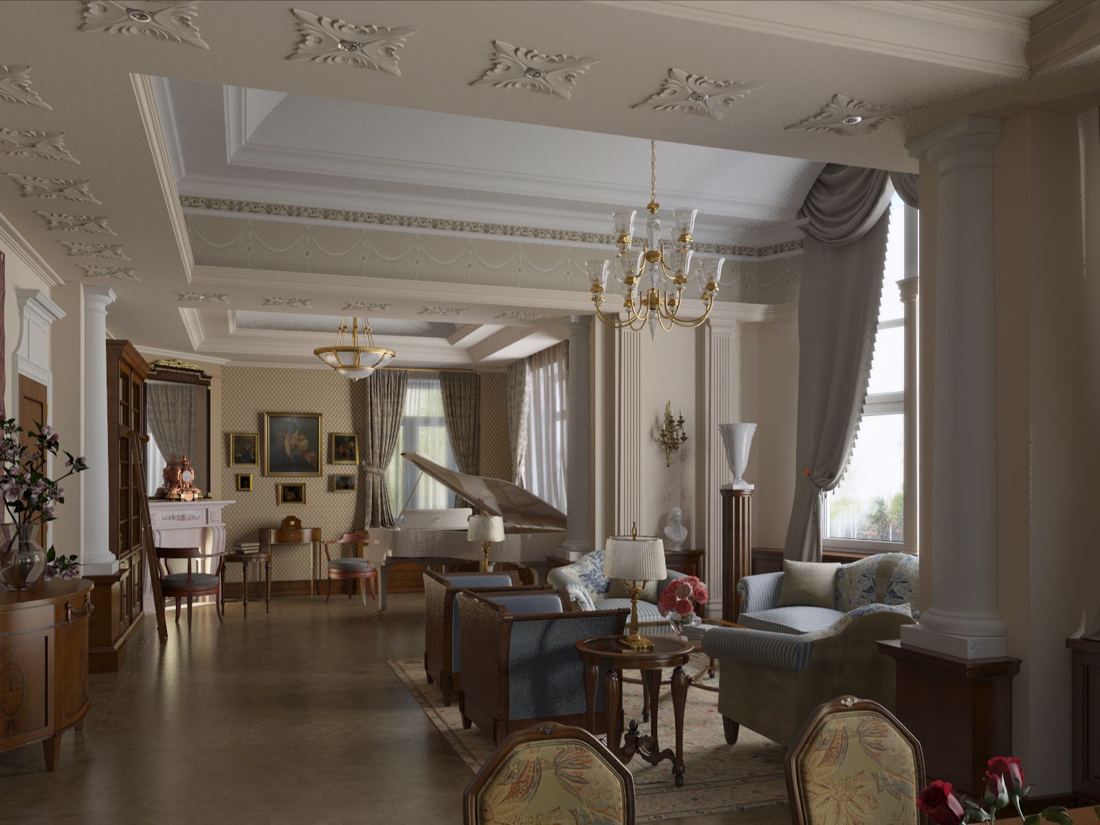 Проект загородного дома в классическом стиле