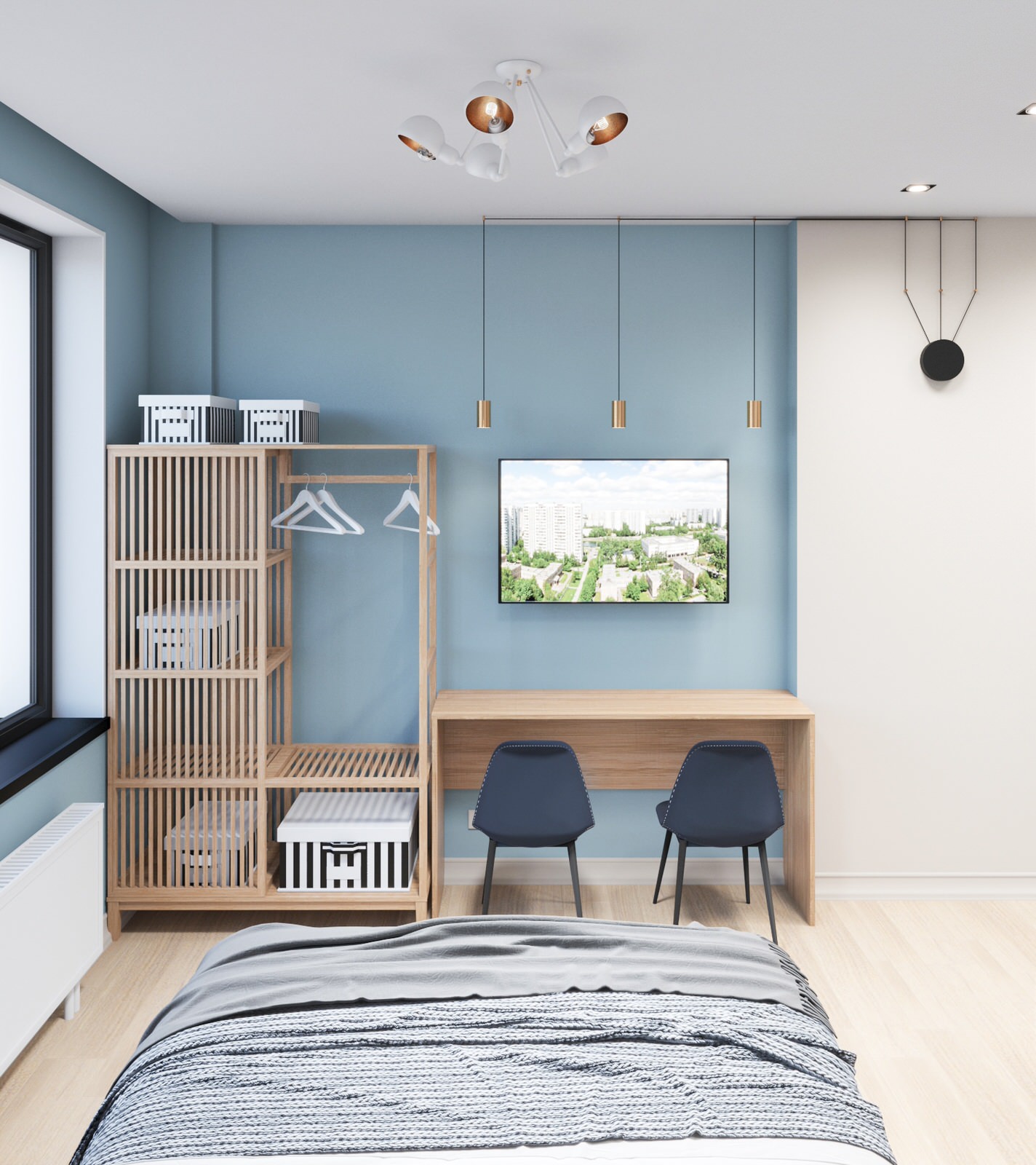 Студия для аренды с пятнистой плиткой