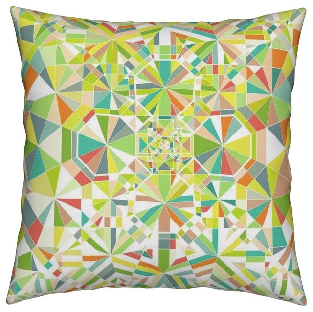 Origami Map Whimsical Colourful Abstract Throw Pillow