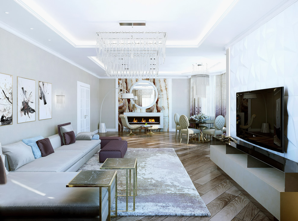 Living room with fireplace 43,4 m2