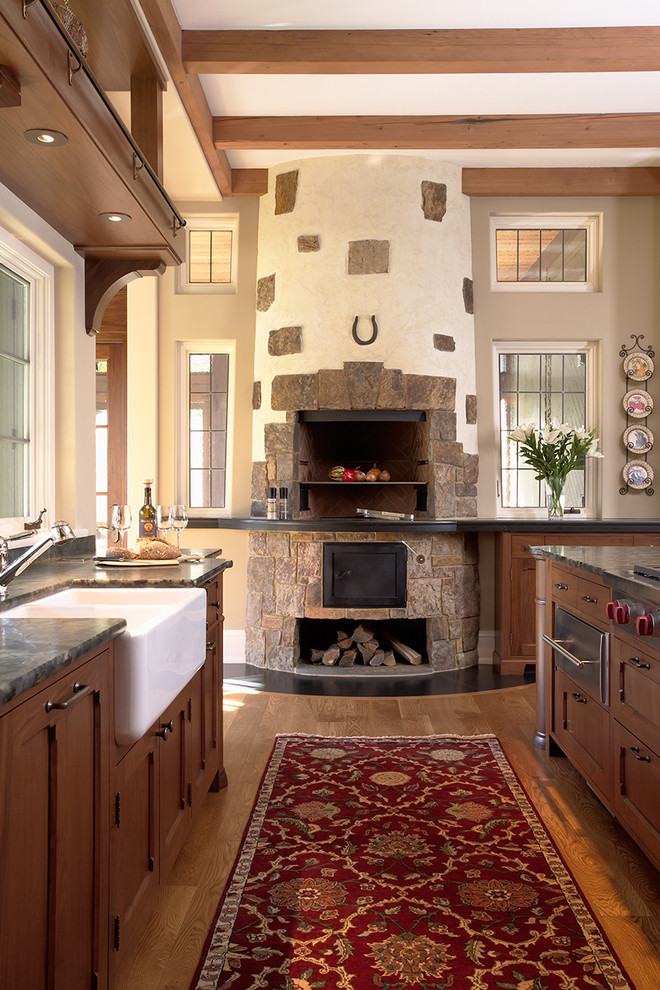 This is an example of a traditional kitchen in Minneapolis with a farmhouse sink.