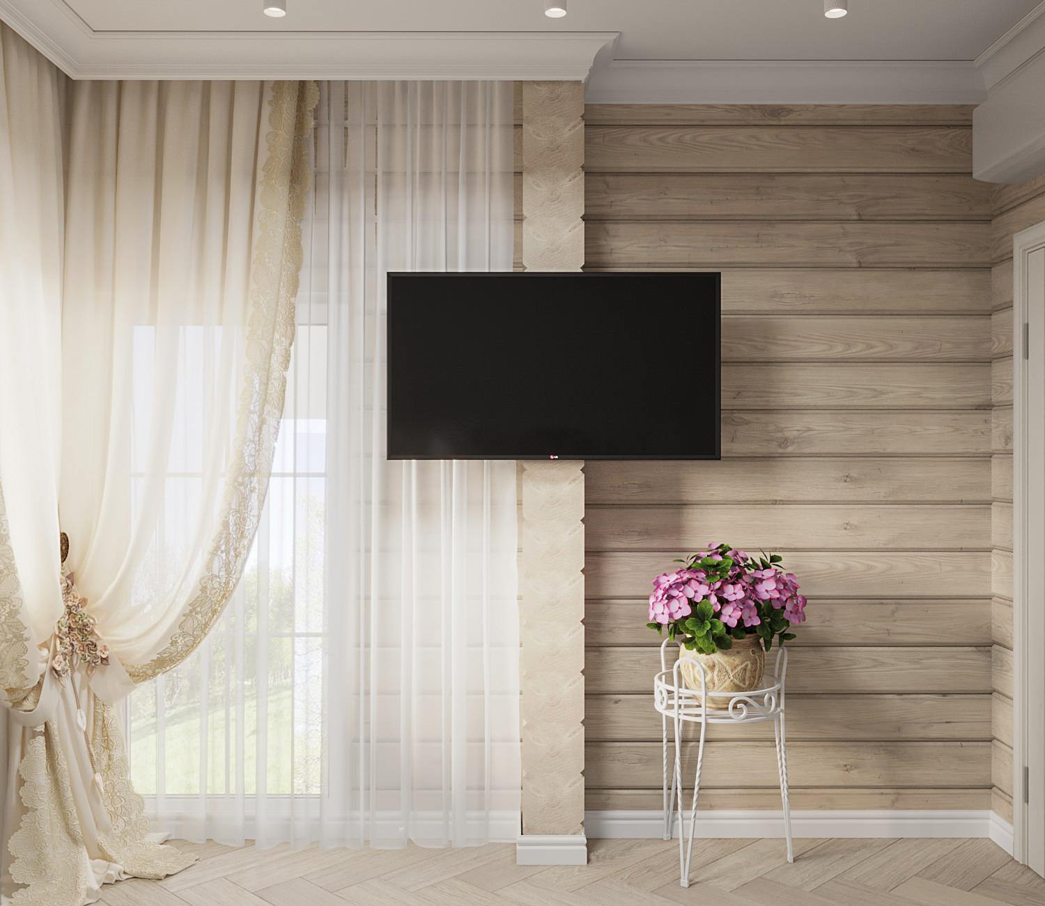 Дизайн интерьера срубного дома