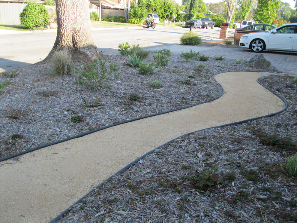 Design ideas for a small contemporary garden in Orange County.