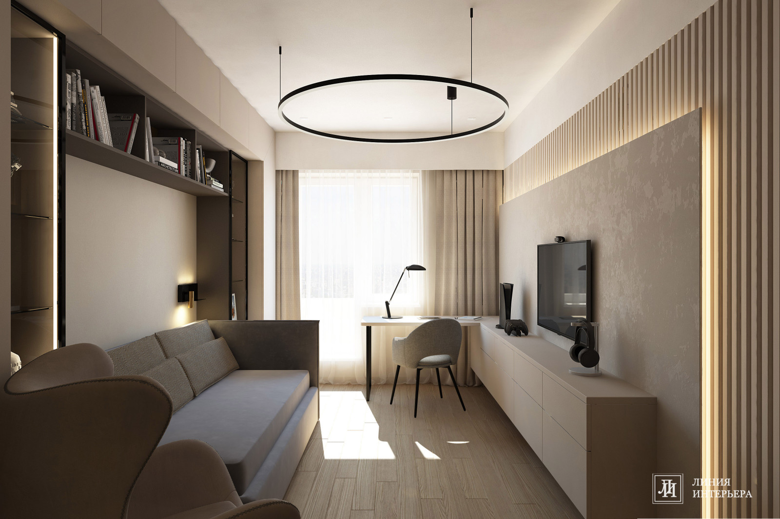 Дизайн интерьера для молодых людей в стиле минимализм