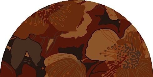 Country & Floral Athena Area Rug, Sepia, Burnt Sienna, Hearth 2'0"x4'