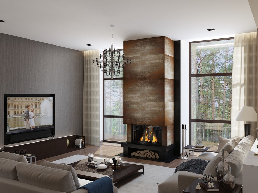 Современный дом в сосновом лесу