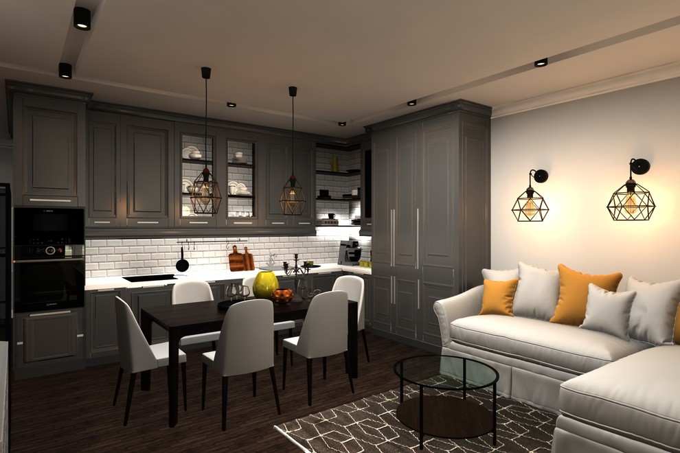 Кухня гостиная в стиле современная классика