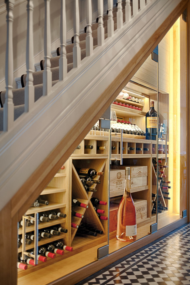 This is an example of a small traditional wine cellar in London.