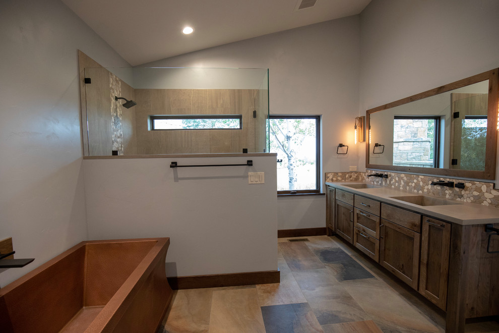 Inspiration for an industrial home design remodel in Denver