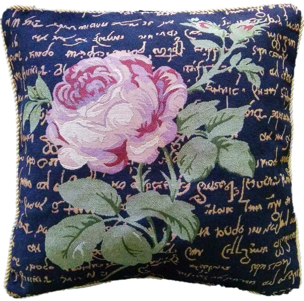 Solitary Rose, Throw Cushion Cover, 18"x18", 2-Pieces