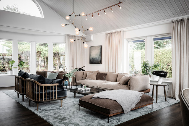 Fr&aring;n 90tals nostalgi till modern toppvilla scandinave-salon