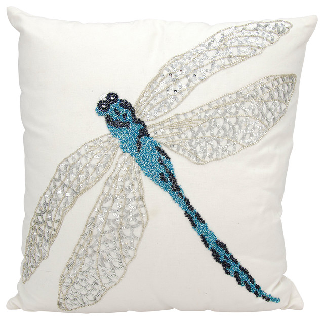 Mina Victory Beaded Dragonfly Indoor/Outdoor Pillow - Contemporary ... Mina Victory Beaded Dragonfly Indoor/Outdoor Pillow - Contemporary ...
