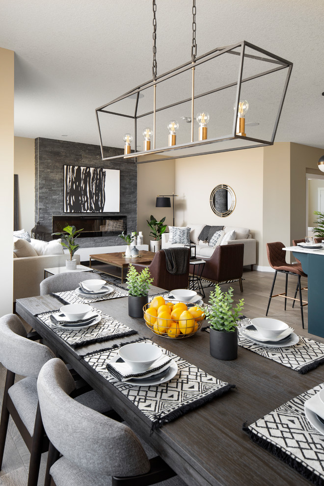 Inspiration for a transitional dining room in Calgary.