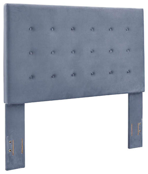 Reston Square Upholstered Full/Queen Headboard, Cornflower Microfiber