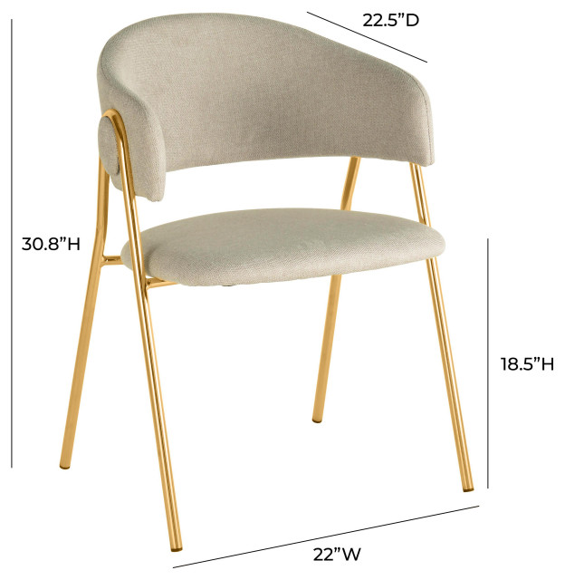 Lara Cream Upholstered Dining Chair - Set of 2 - Midcentury - Dining ...