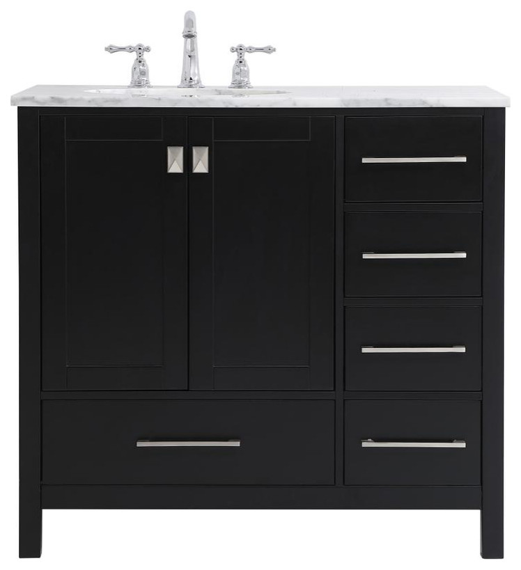 Elegant Decor VF18936BK 36 inch Single Bathroom Vanity in Black