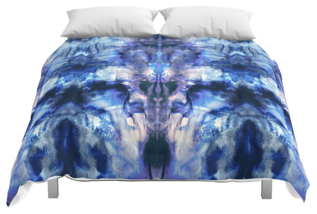 Society6 Blue Lagoon Tie Dye Comforter Contemporary Comforters