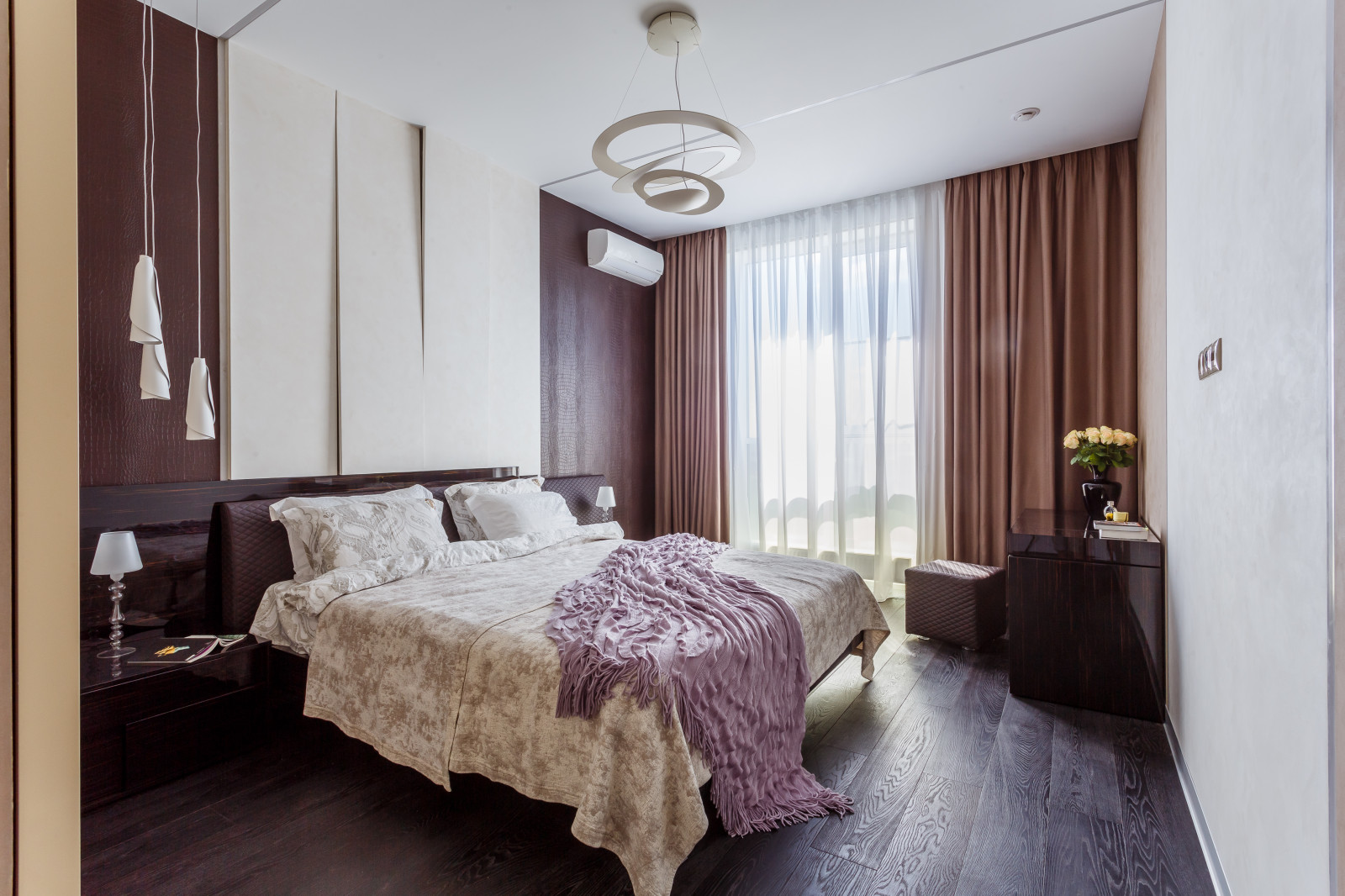 Фото спальни реализованного проекта квартиры ЖК "Адмирал".