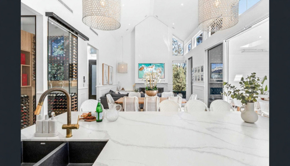 Design ideas for a modern wine cellar in Sydney.