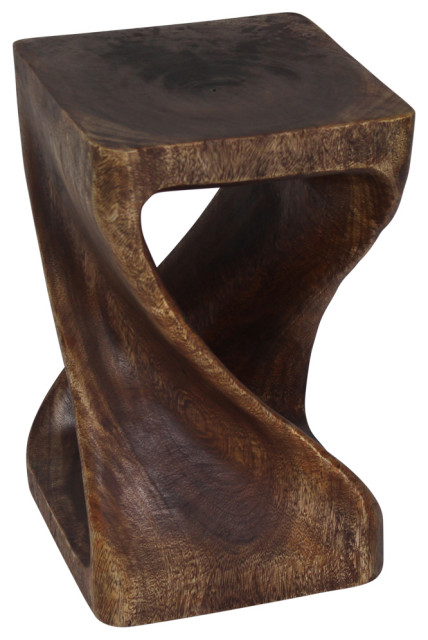 Haussmann® Original Wood Twist Stool 10 X 10 X 16 In High Mocha Oil