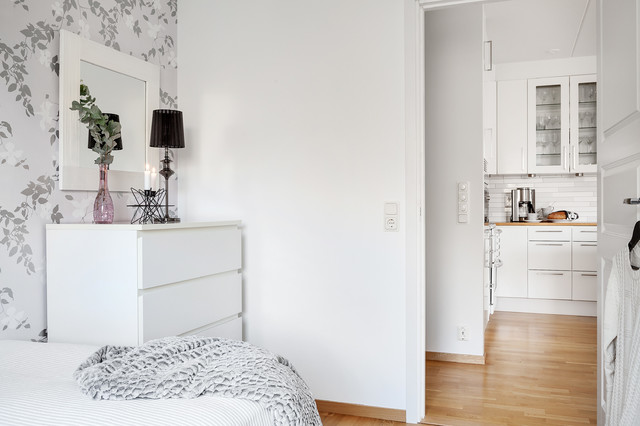 Litet sovrum scandinavian-bedroom