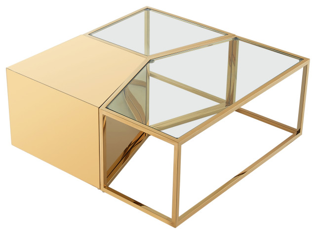 Inspired Home Thayer Table, 3 Pieces, Gold