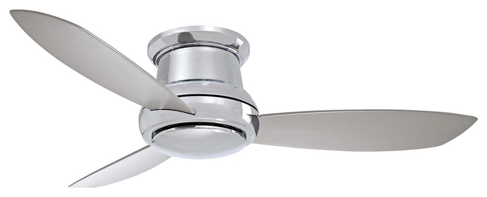 Contemporary 44" Minka Aire Concept II Polished Nickel Hugger Ceiling Fan