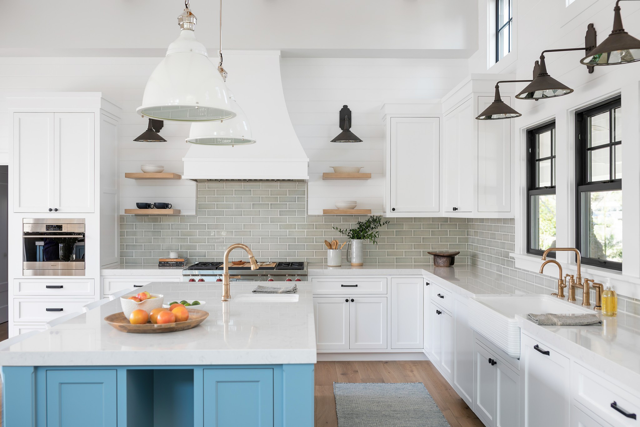 light sconce over kitchen sink design