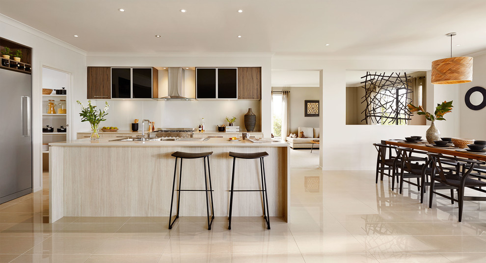 Photo of a contemporary kitchen in Melbourne.