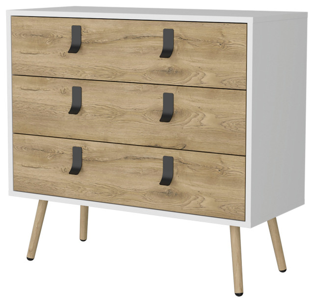 Kimball 3-Drawer Dresser, Modern Chic Storage With Wooden Legs - Modern ...