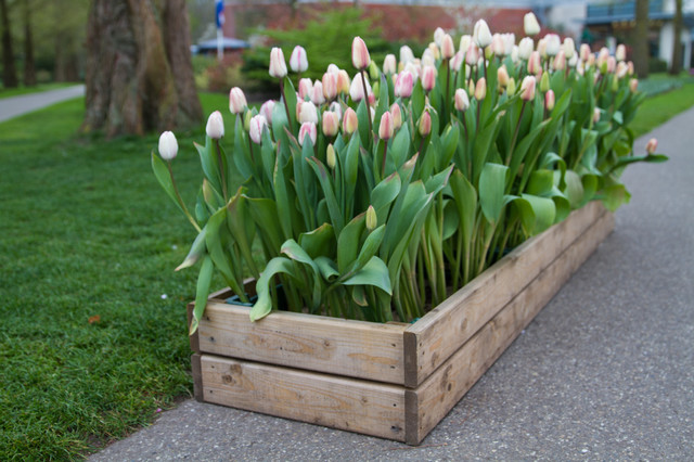Wooden Crate As A Planter Box, Wooden Containers For Flowers