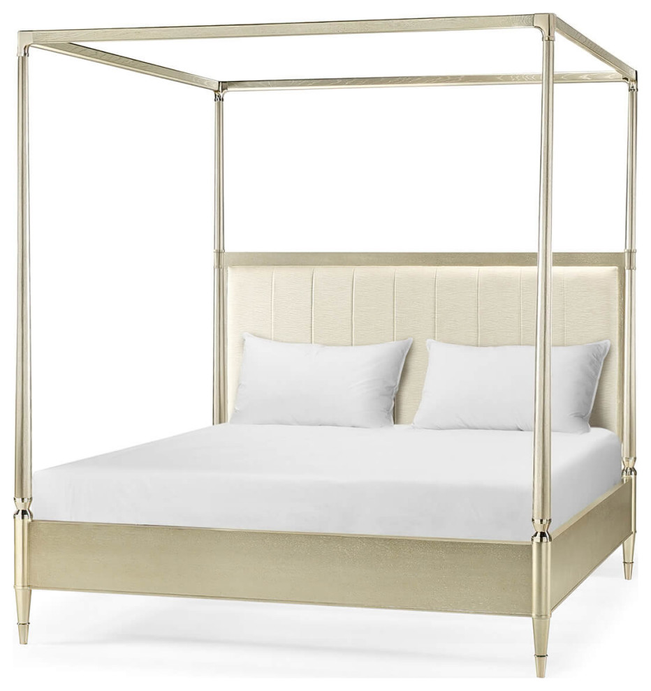 Mid Century Silvered King Size Canopy Bed Midcentury Canopy Beds