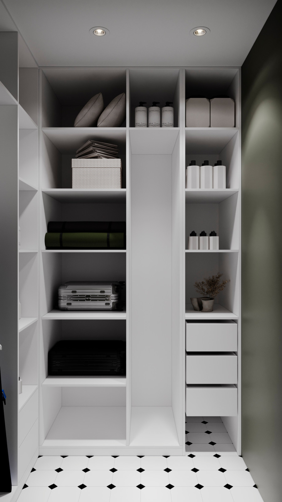 Светлый интерьер с цветовыми акцентами в ЖК Level Стрешнево