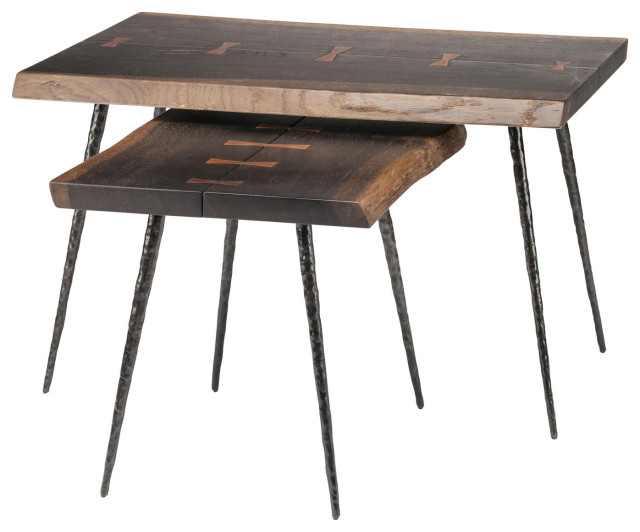 Nexa Seared Wood Side Table