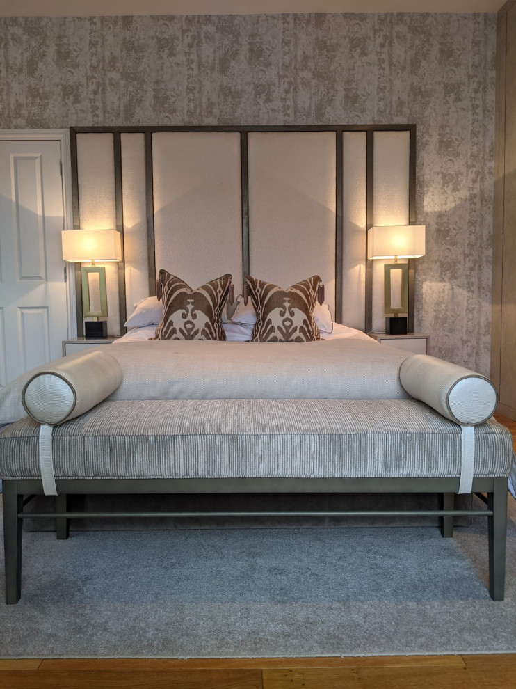 This is an example of a transitional bedroom in London.