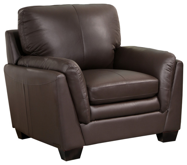 Abbyson Living Larkyn Top Grain Leather Armchair Brown
