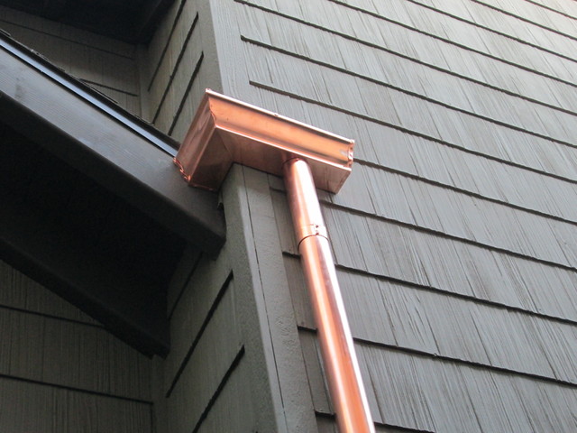 Copper Rain Gutter Projects traditional-house-exterior