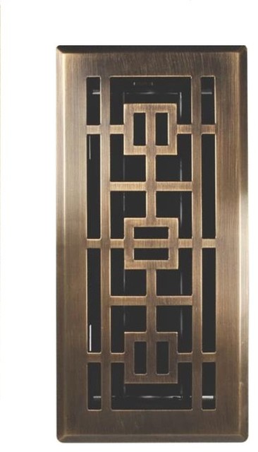 Imperial Oriental Design Floor Register Oil Rubbed Branze 2 1 4