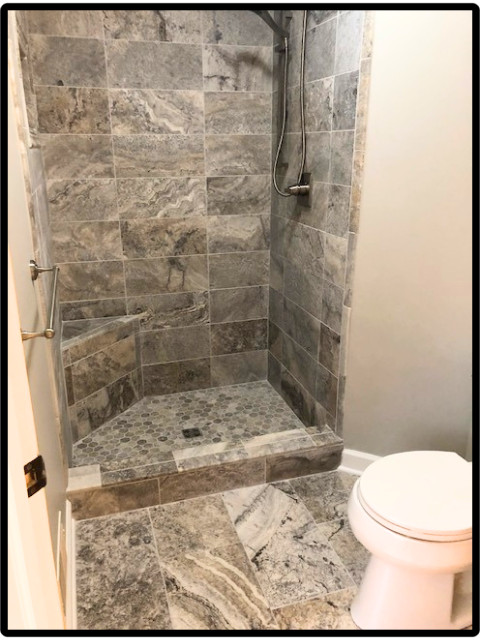 full shower and floor
