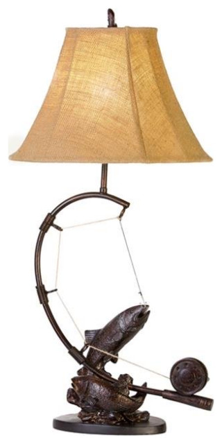 Vintage Direct  30 in. Fly Rod Trout Table Lamp